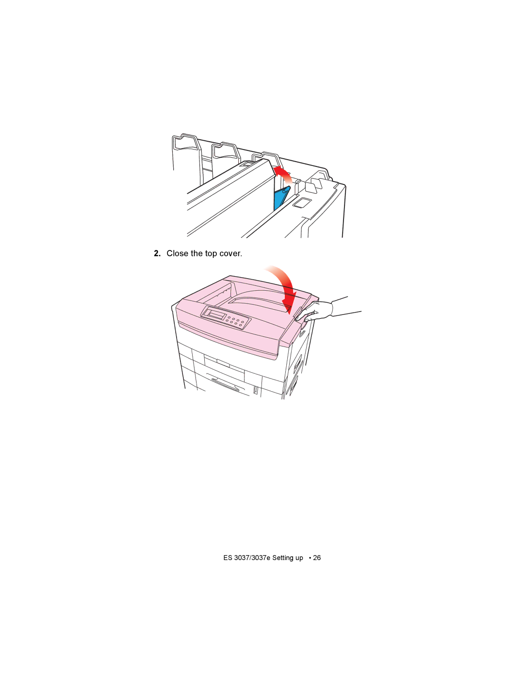 Oki ES3037 manual Close the top cover 