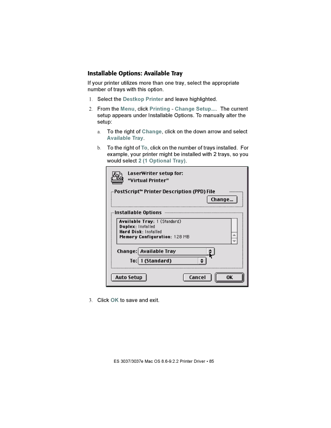 Oki ES3037 manual Installable Options Available Tray 