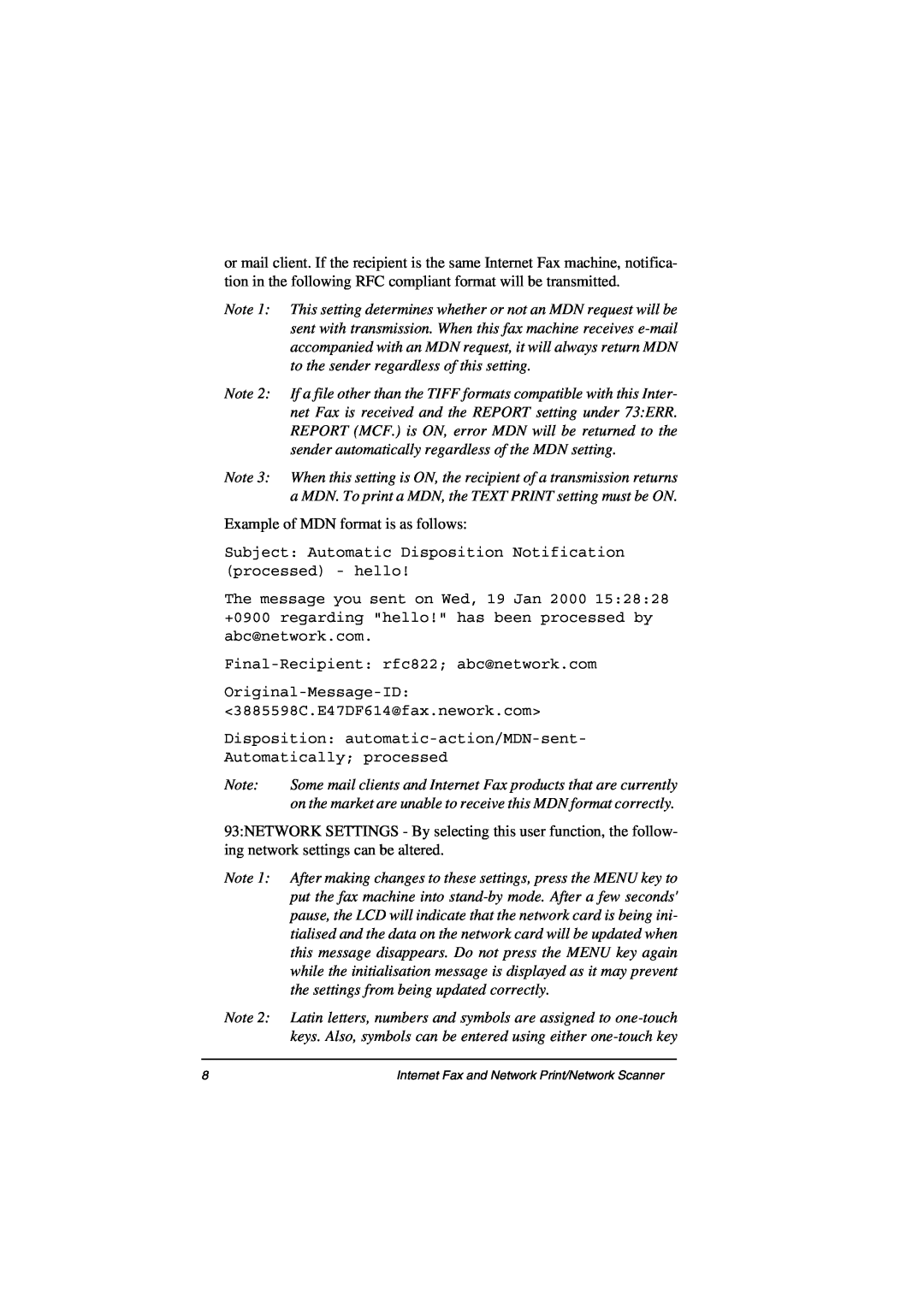 Oki ii manual Example of MDN format is as follows 