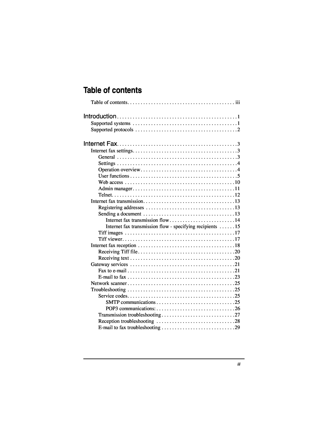 Oki ii manual Table of contents 