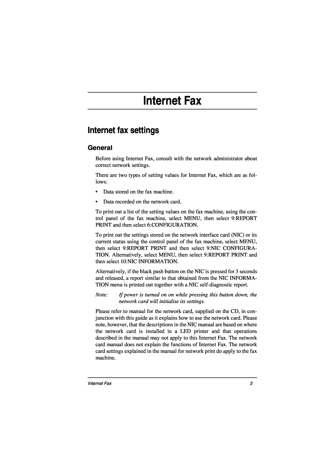 Oki ii manual Internet Fax, Internet fax settings, General 