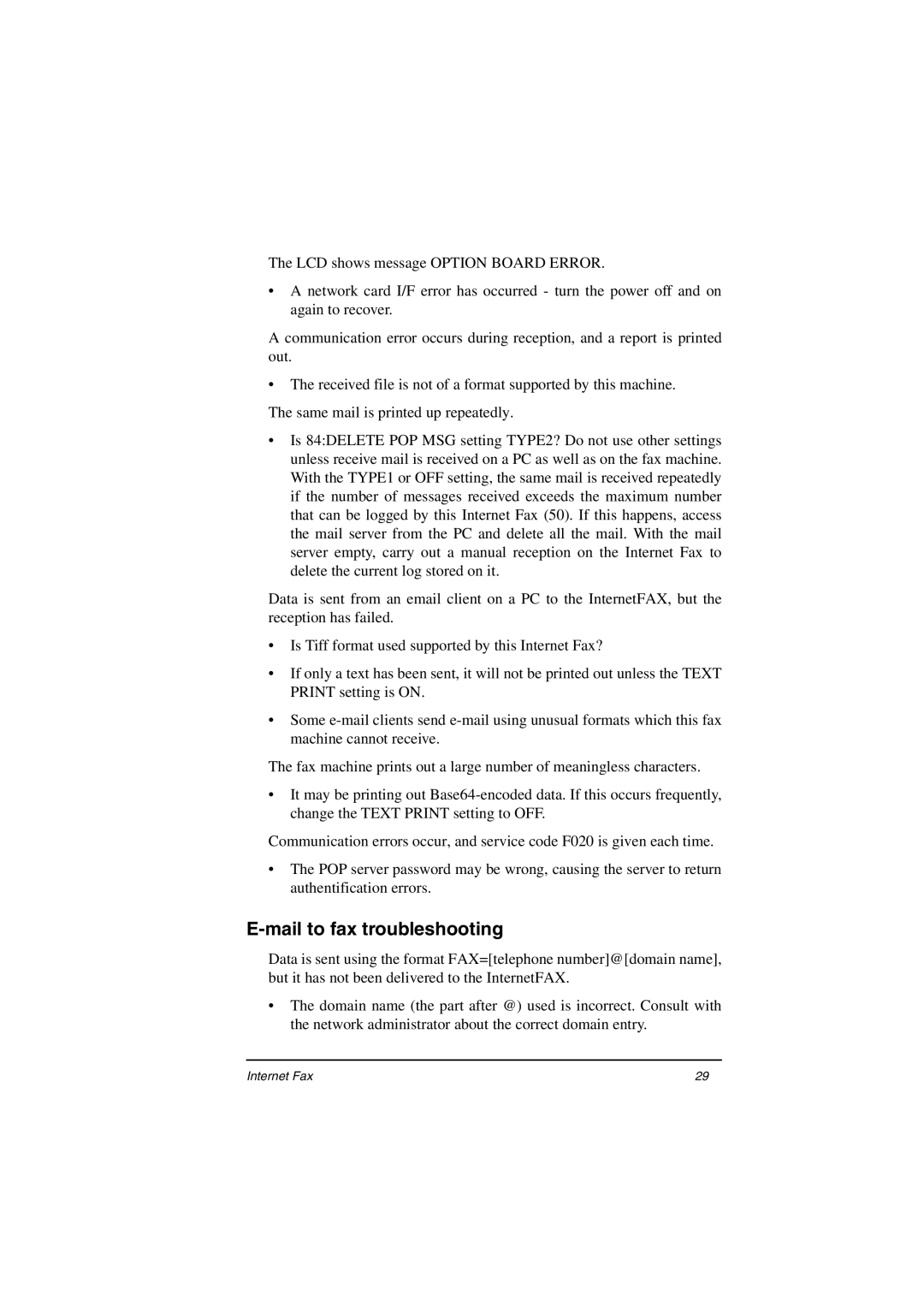 Oki ii manual Mail to fax troubleshooting 