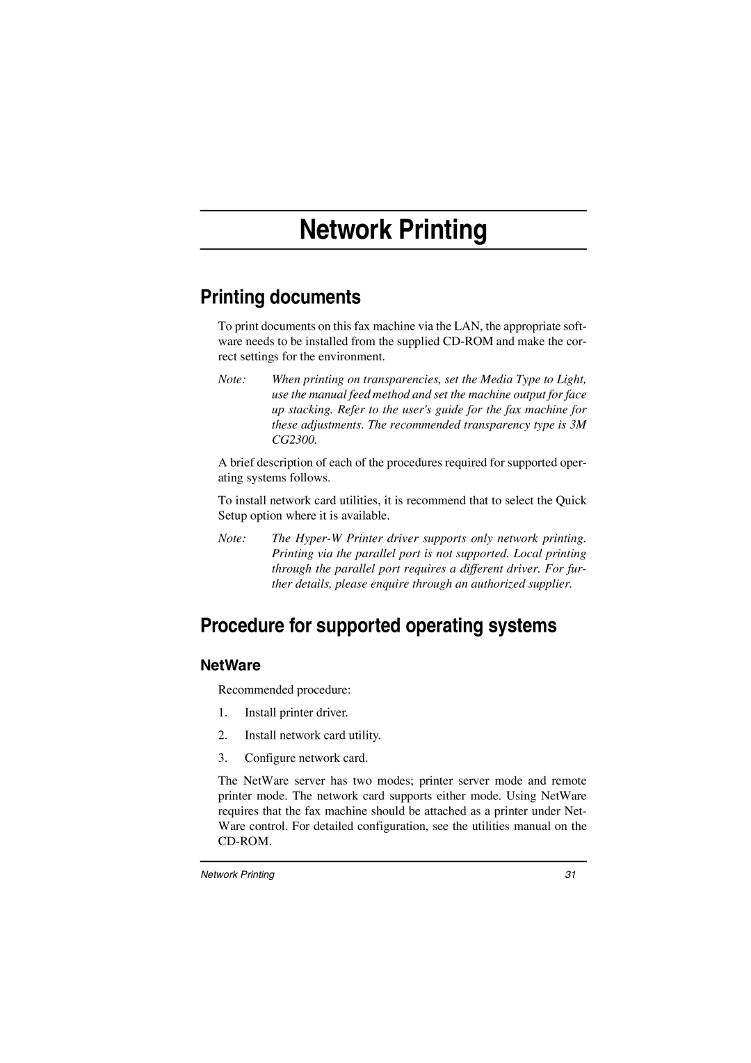 Oki ii manual Printing documents, Procedure for supported operating systems, NetWare 