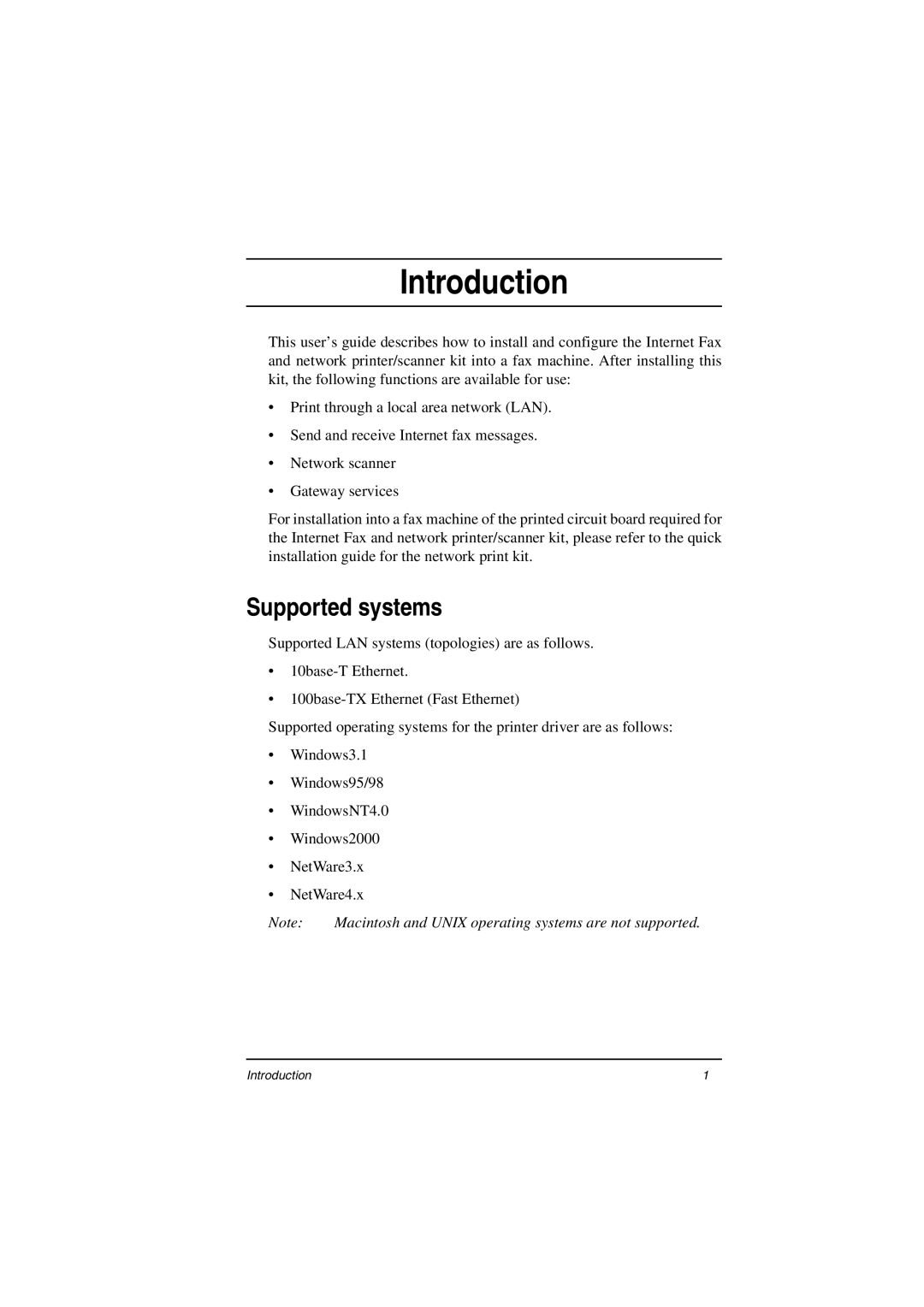 Oki ii manual Introduction, Supported systems 