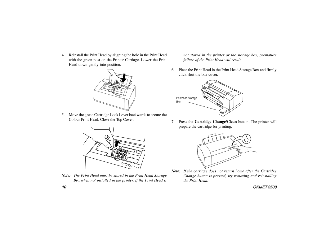 Oki JET 2500 manual Printhead Storage Box 