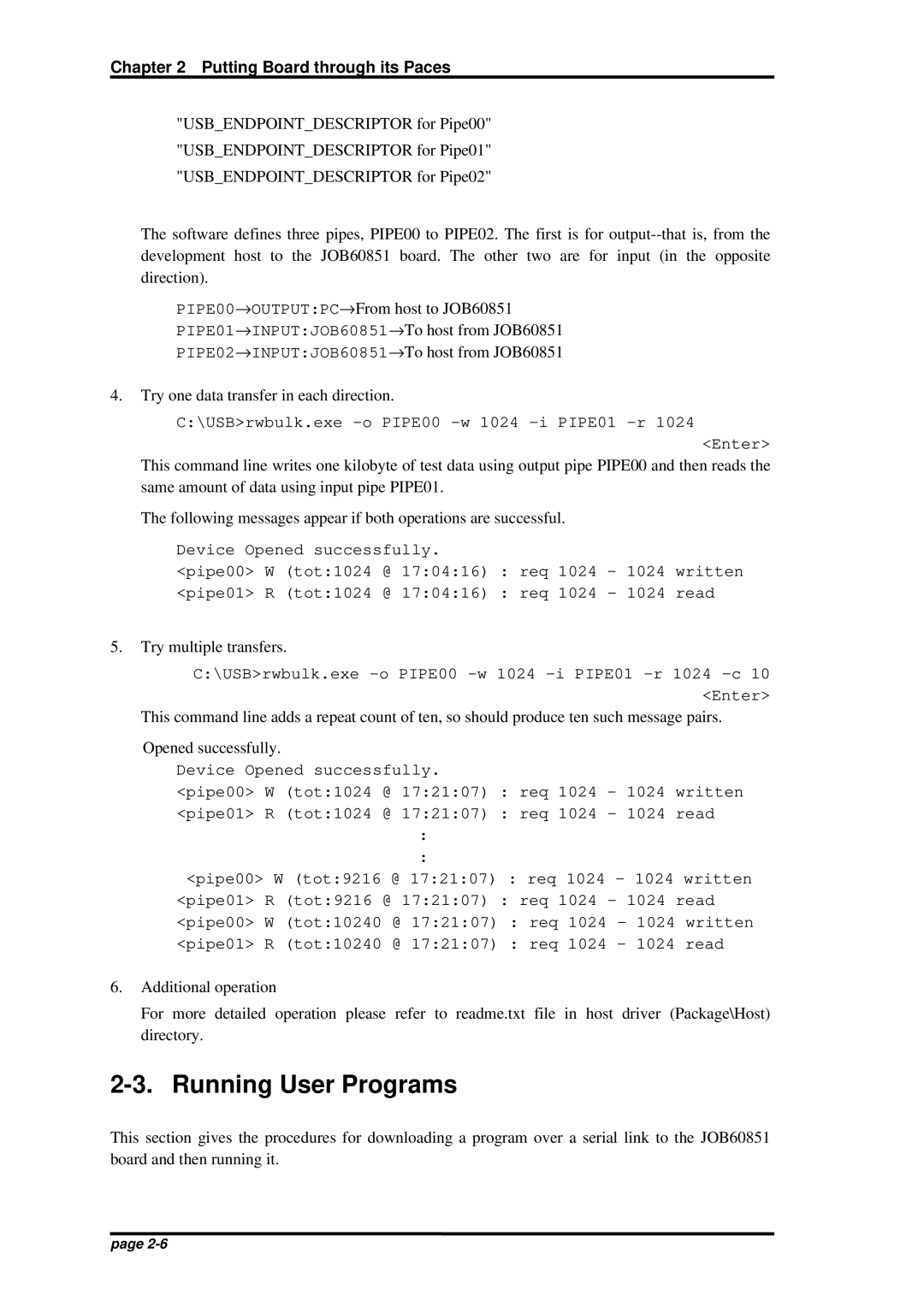 Oki JOB60851 user manual Running User Programs 