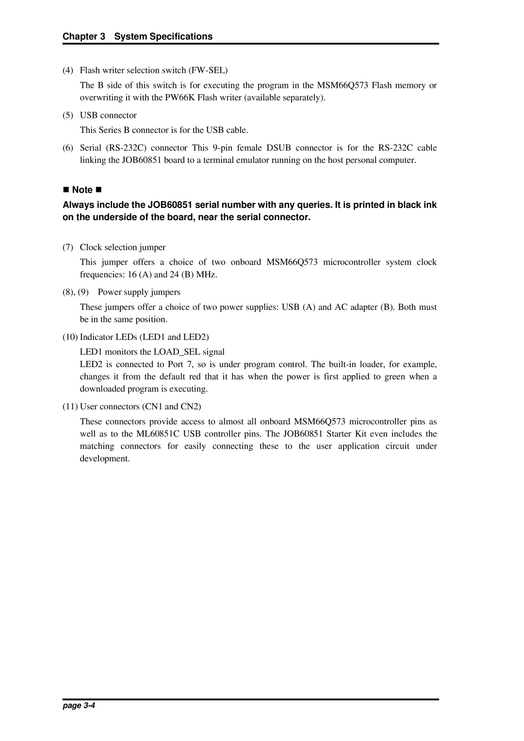 Oki JOB60851 user manual System Specifications 