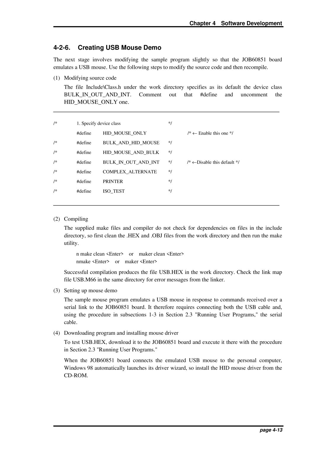 Oki JOB60851 user manual Creating USB Mouse Demo 