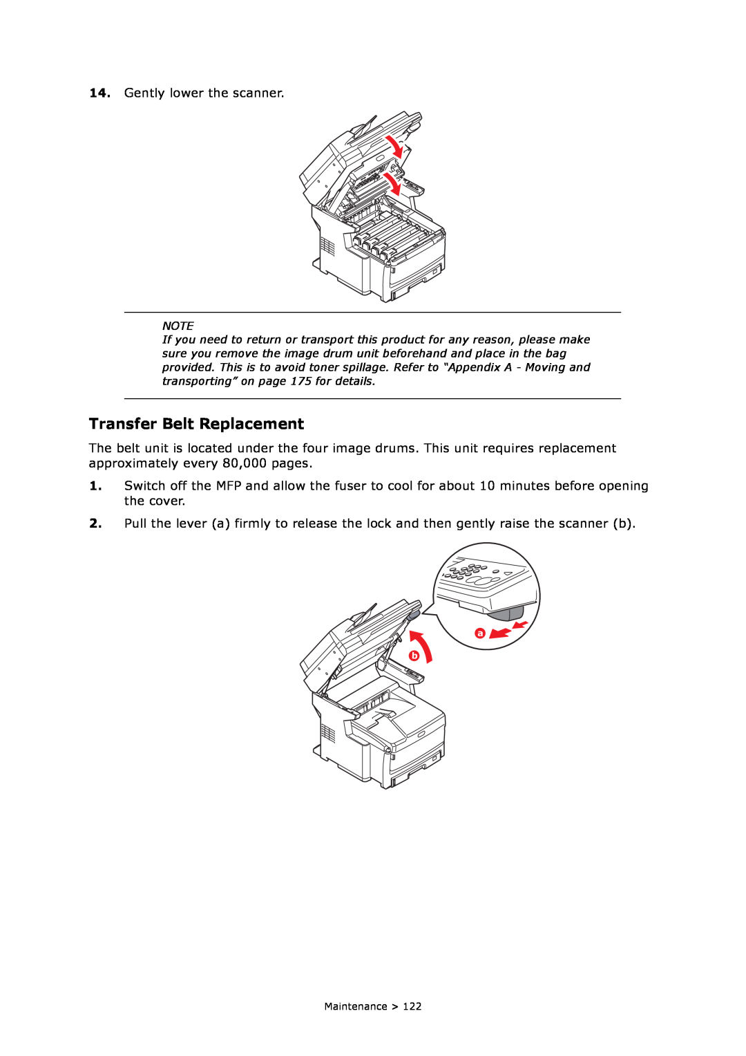 Oki MC860n MFP manual Transfer Belt Replacement 