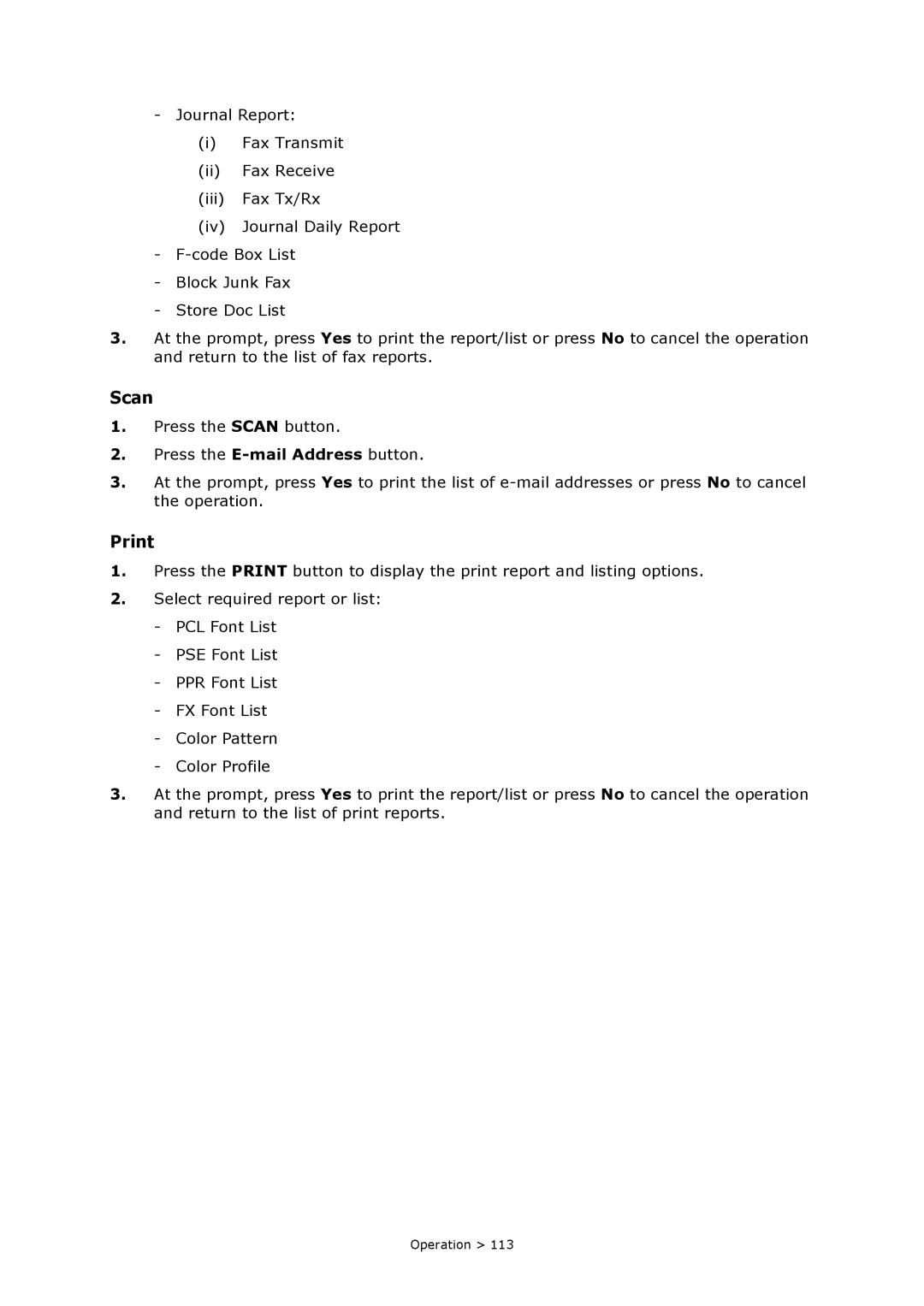 Oki MC860n MFP manual Scan, Print 