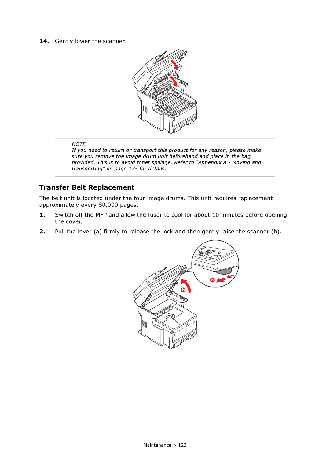 Oki MC860n MFP manual Transfer Belt Replacement 