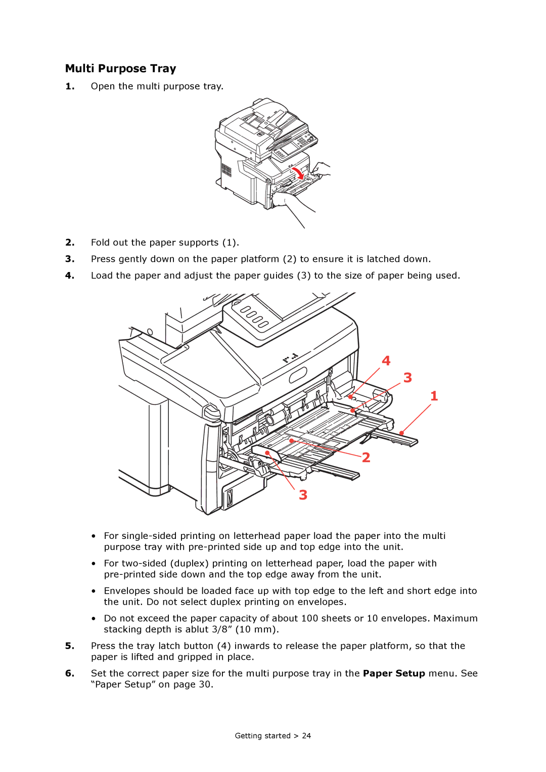 Oki MC860n MFP manual Multi Purpose Tray 