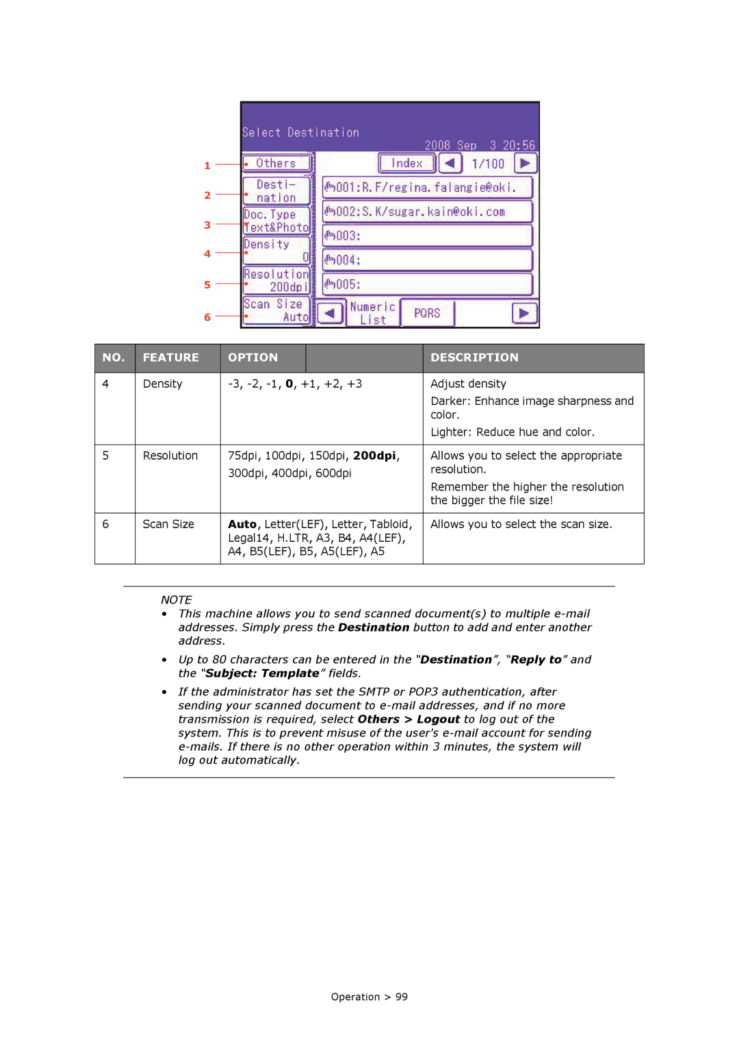 Oki MC860n MFP manual Density 1, 0, +1, +2, +3 Adjust density 