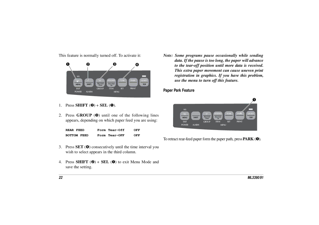 Oki ML 3390, 3391 manual ➊ ➋ ➌ ➍ 