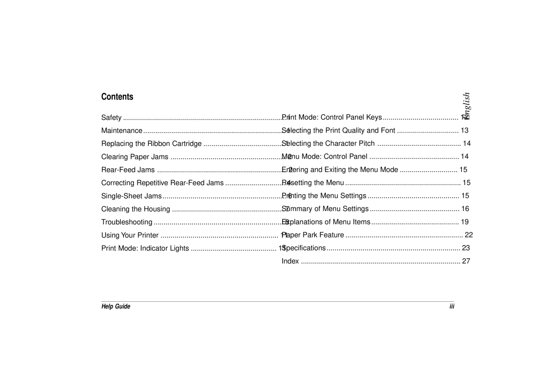 Oki 3391, ML 3390 manual Contents 