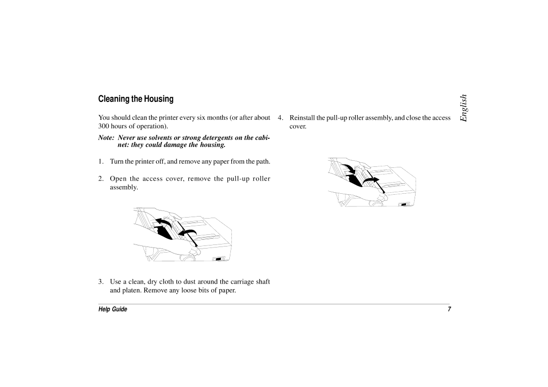 Oki ML3321, ML3320 manual Cleaning the Housing 