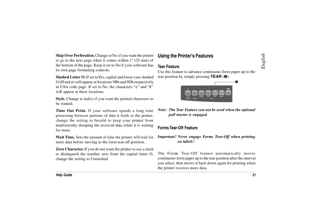 Oki ML3321, ML3320 manual Using the Printers Features 