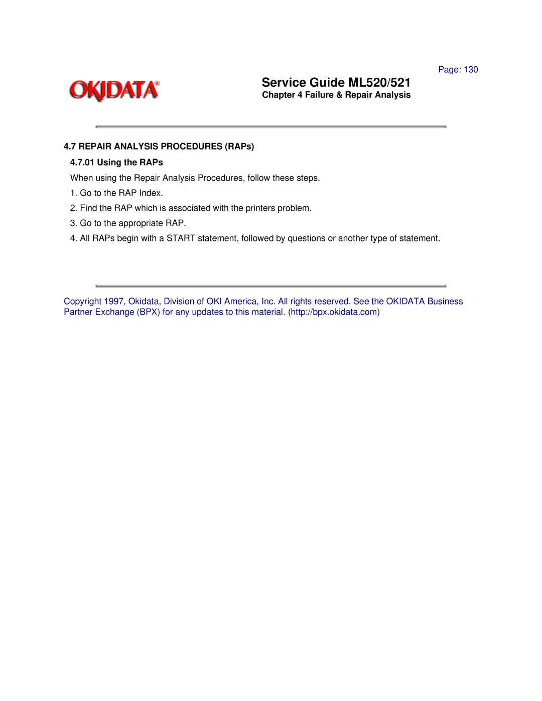 Oki ML521 manual Service Guide ML520/521 