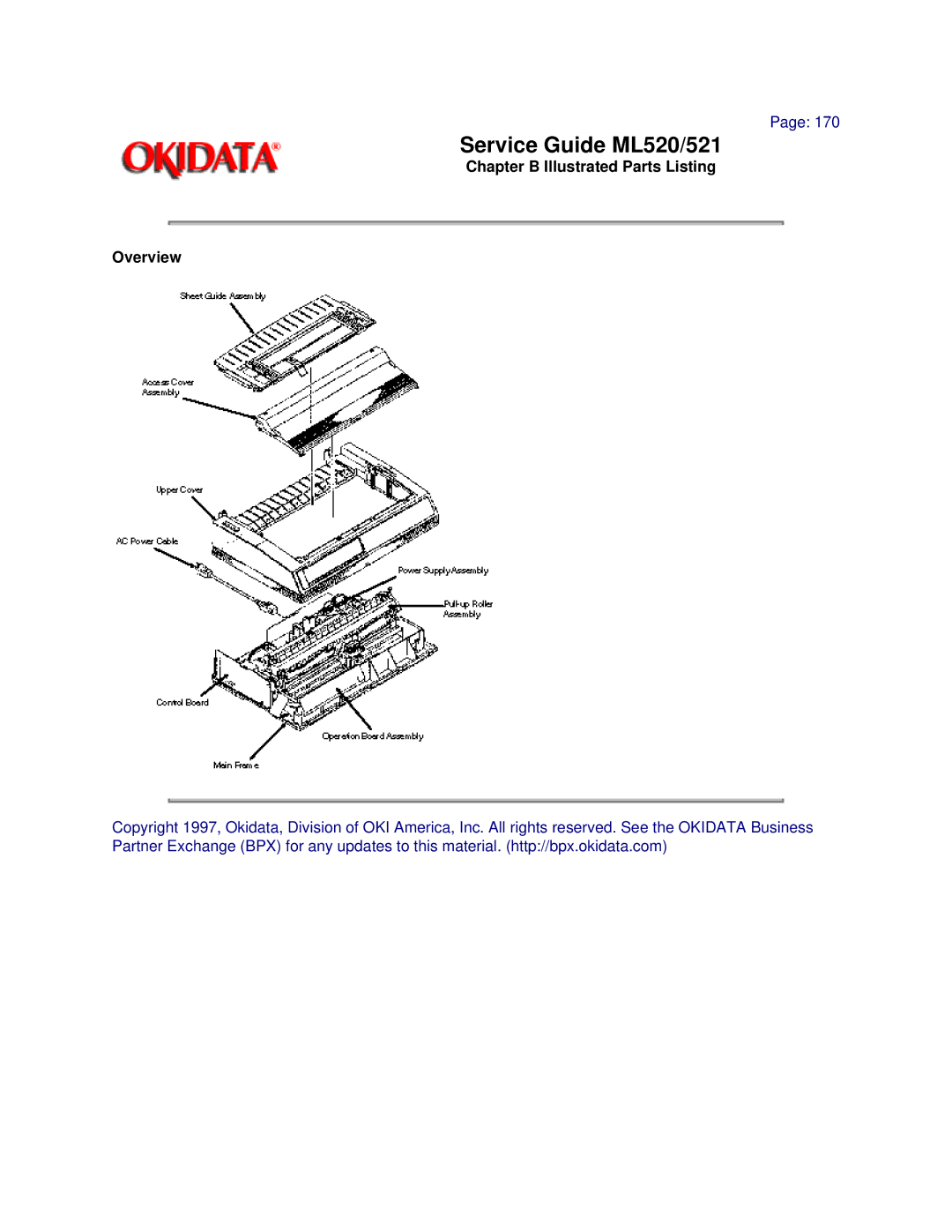 Oki ML520, ML521 manual Chapter B Illustrated Parts Listing Overview 