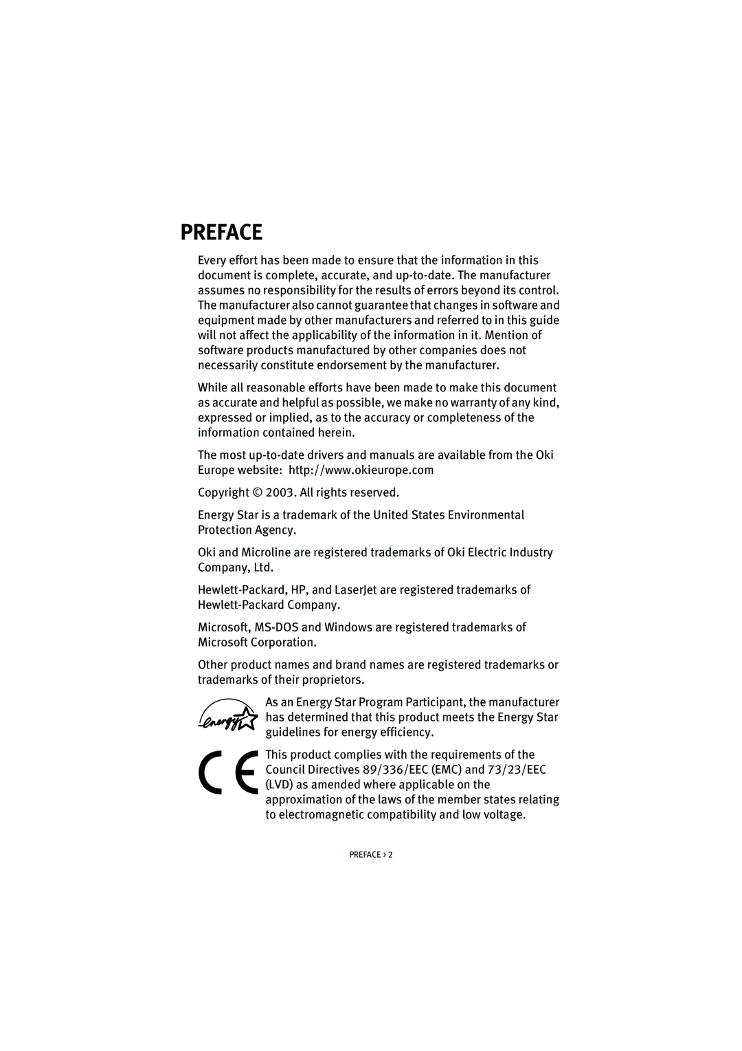 Oki ML5521, ML5520 manual Preface 