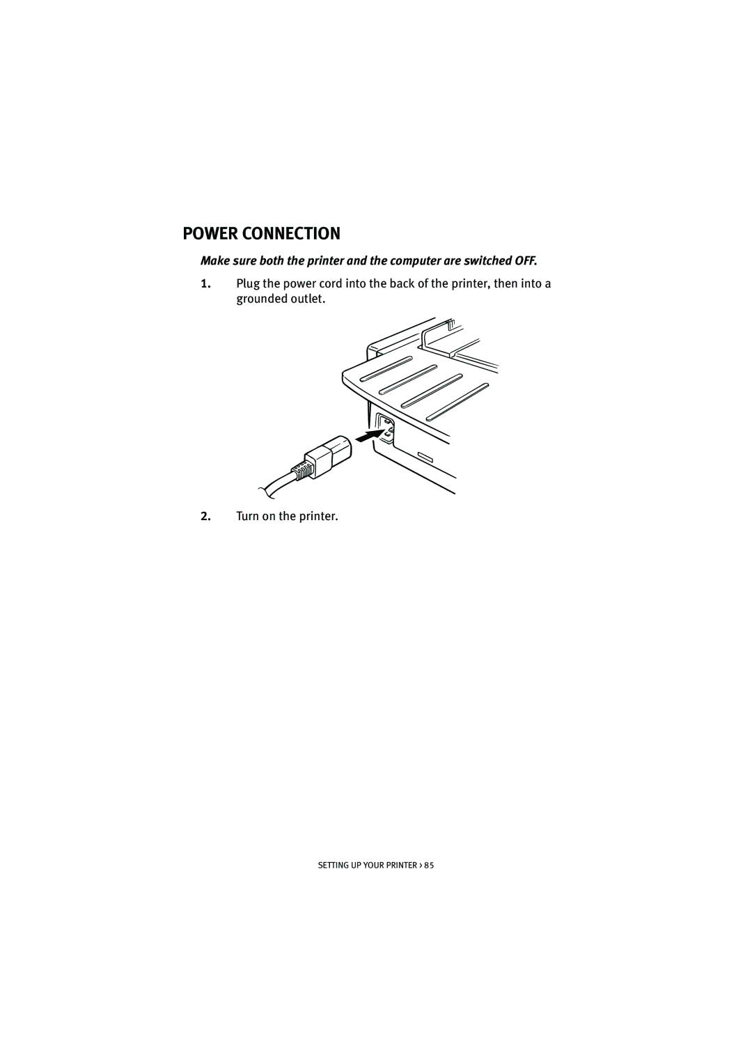 Oki ML5520, ML5521 manual Power Connection 