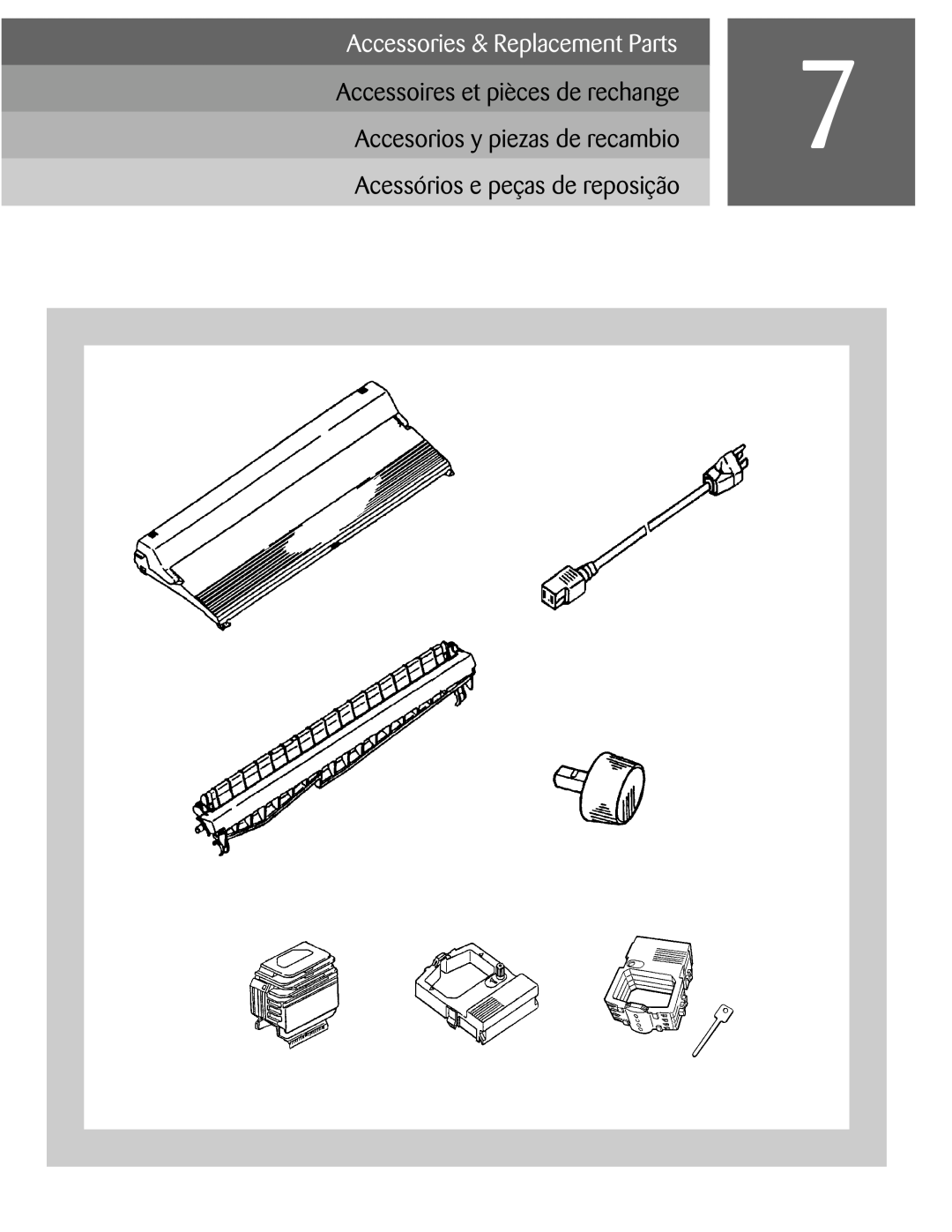 Oki ML590 manual Accessoires et pièces de rechange Accesorios y piezas de recambio, Acessórios e peças de reposição 