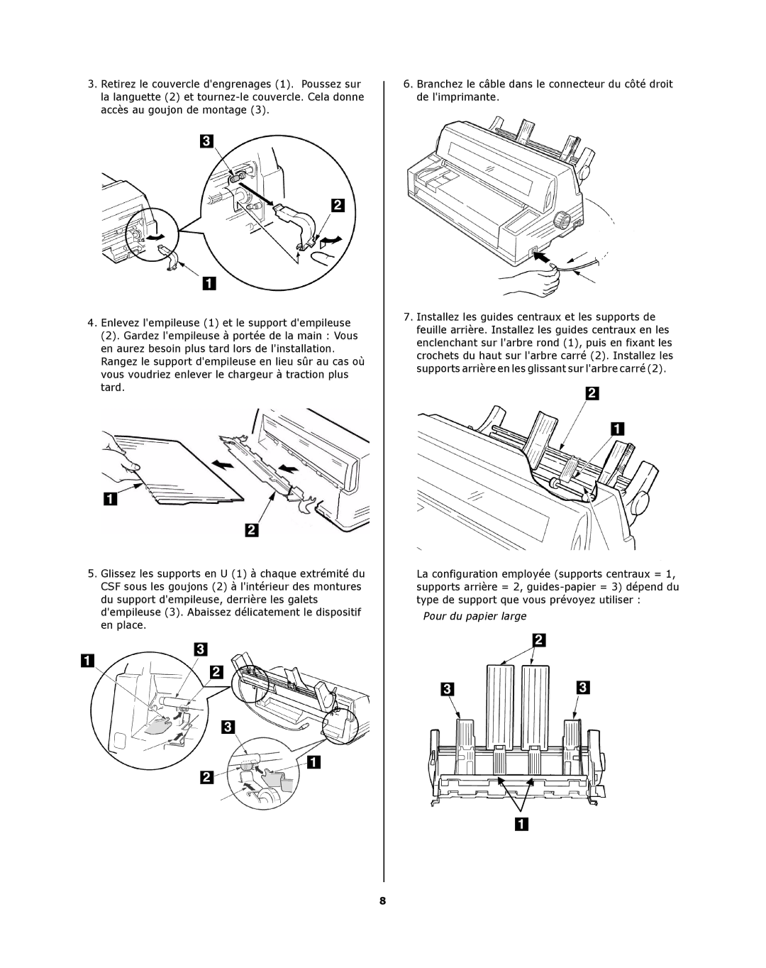 Oki ML8810n installation instructions Pour du papier large 