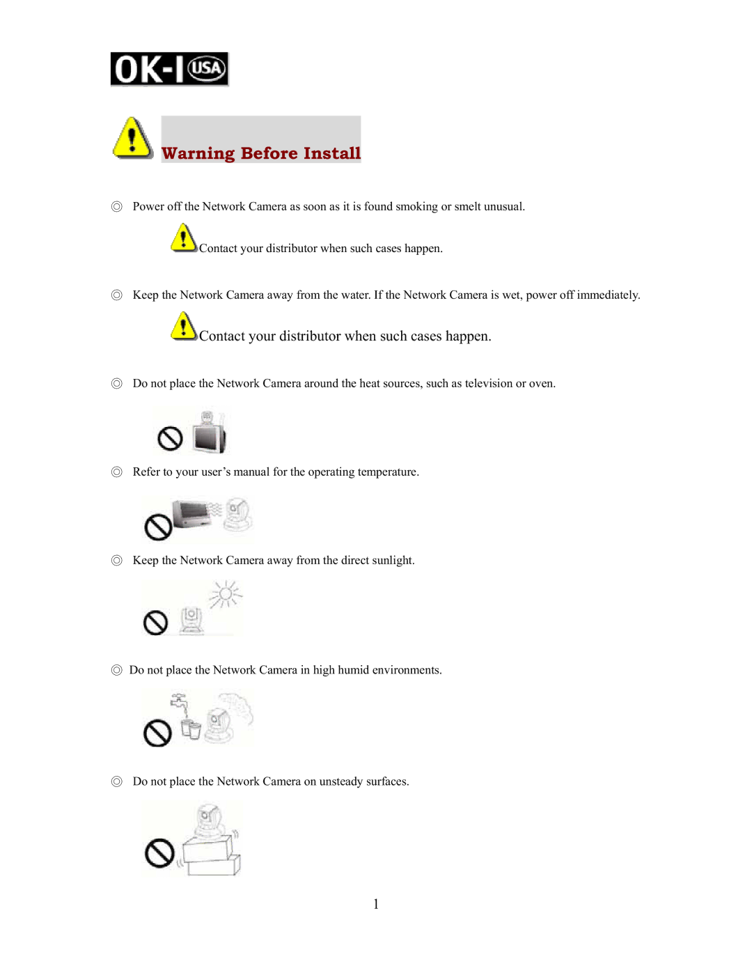 Oki OK-NIP10-A420P, OK-NIP10-A420GP user manual Contact your distributor when such cases happen 