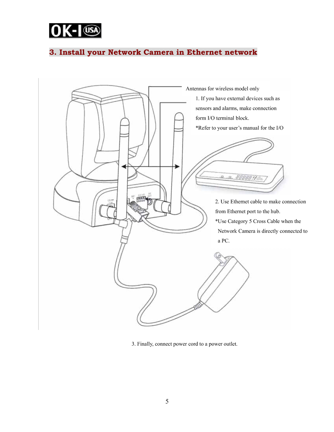 Oki OK-NIP10-A420P, OK-NIP10-A420GP user manual Install your Network Camera in Ethernet network 