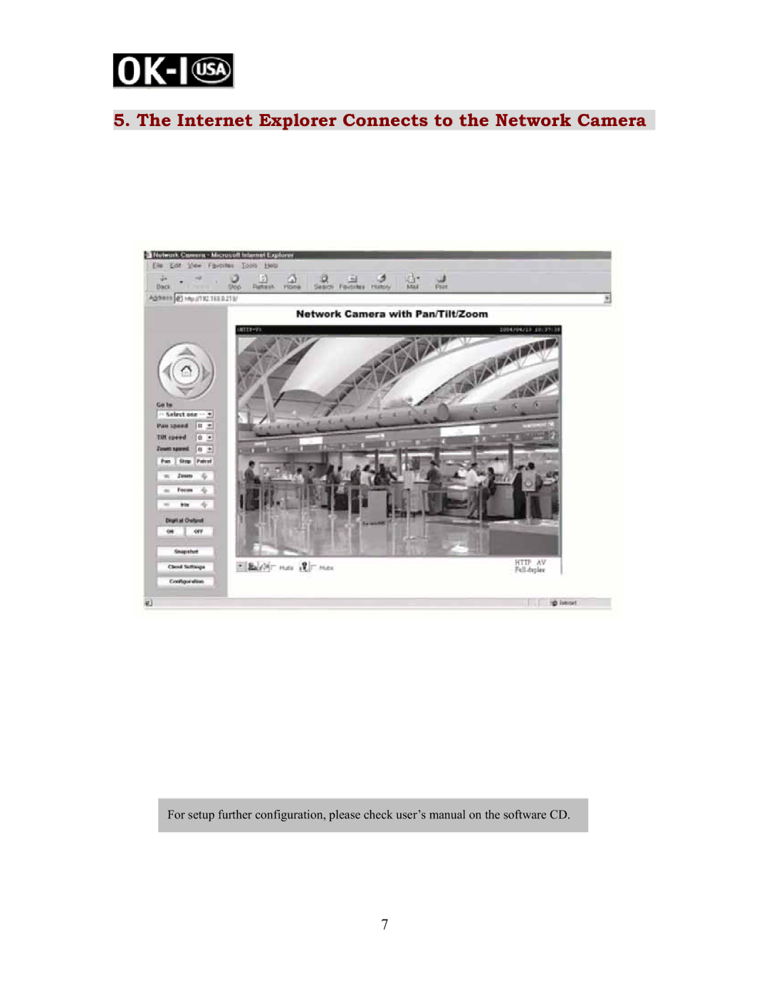 Oki OK-NIP10-A420P, OK-NIP10-A420GP user manual Internet Explorer Connects to the Network Camera 