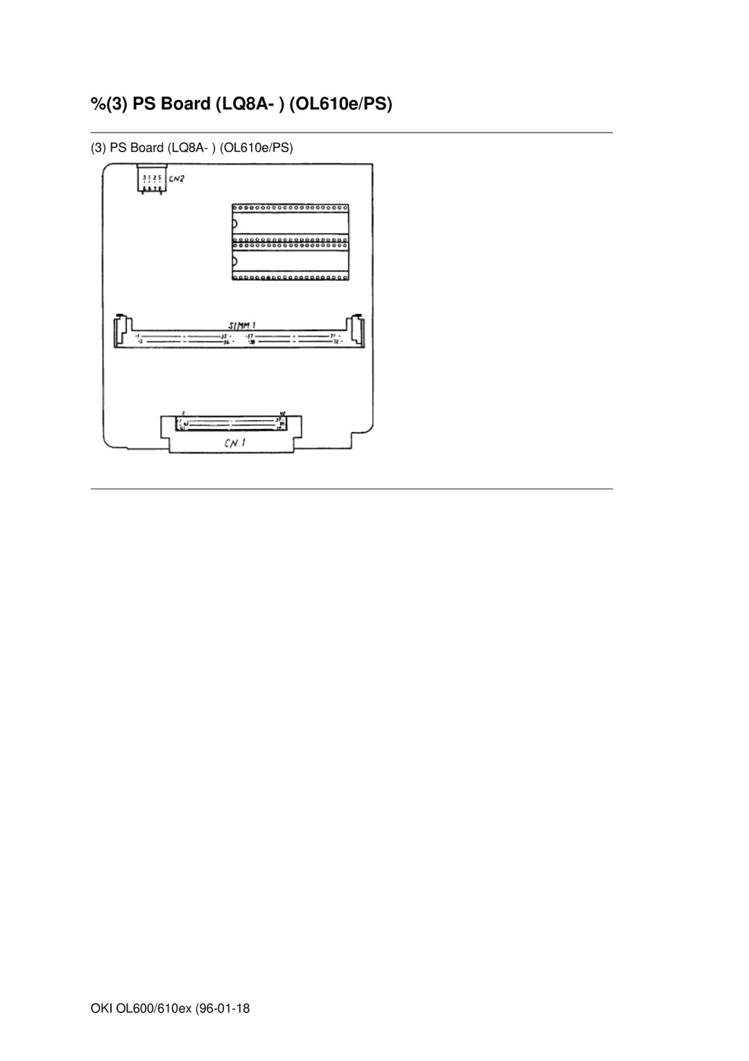 Oki OL610EPS, OL600E manual PS Board LQ8A- OL610e/PS 