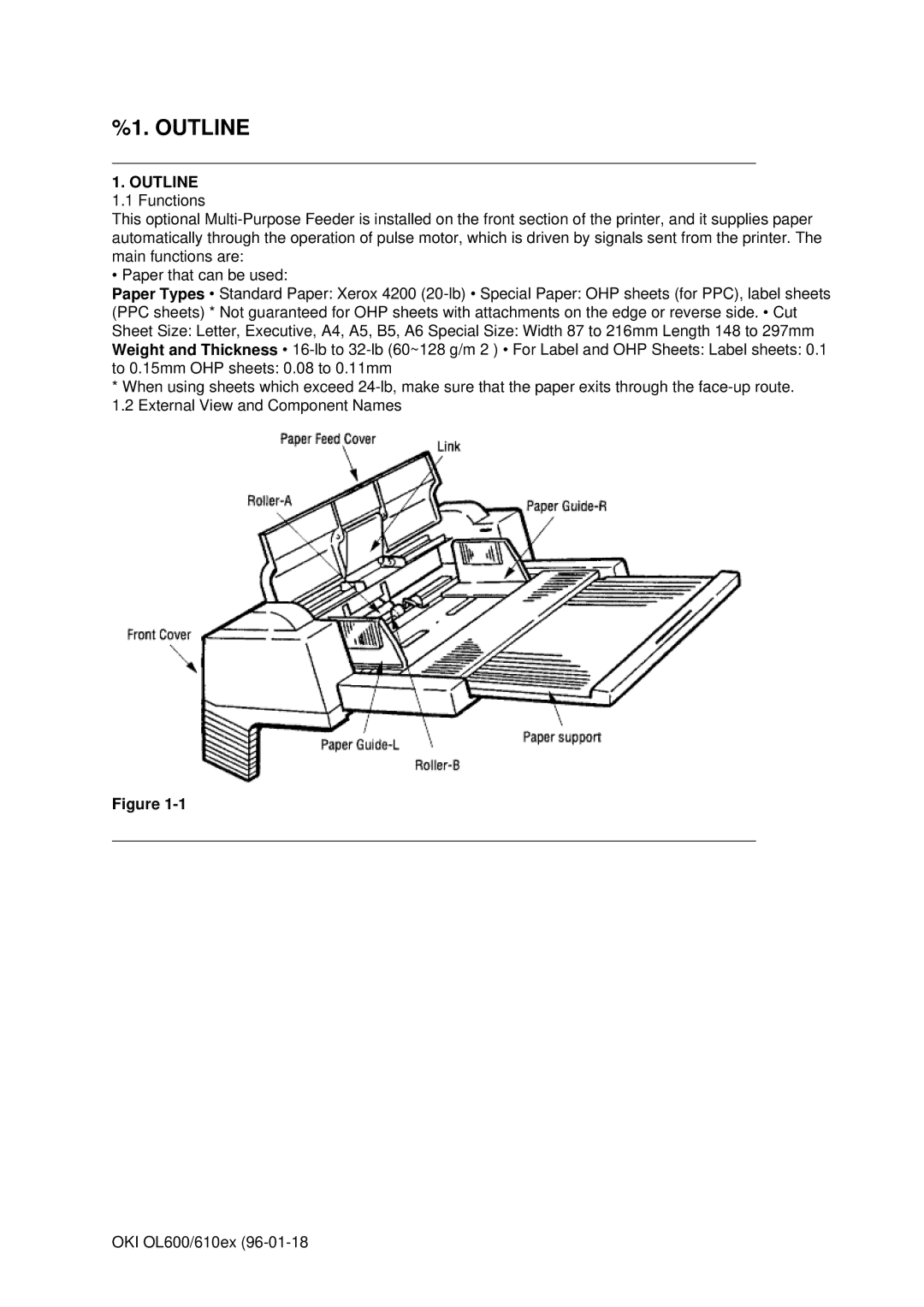 Oki OL610EPS, OL600E manual Outline 