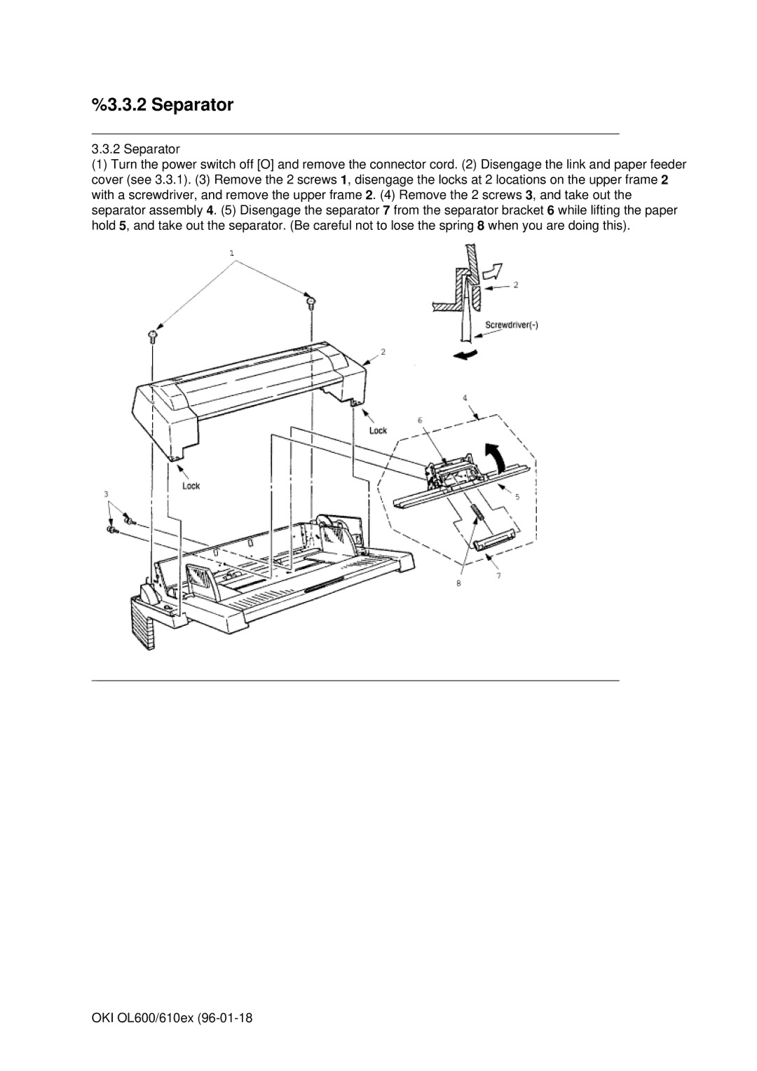 Oki OL600E, OL610EPS manual Separator 