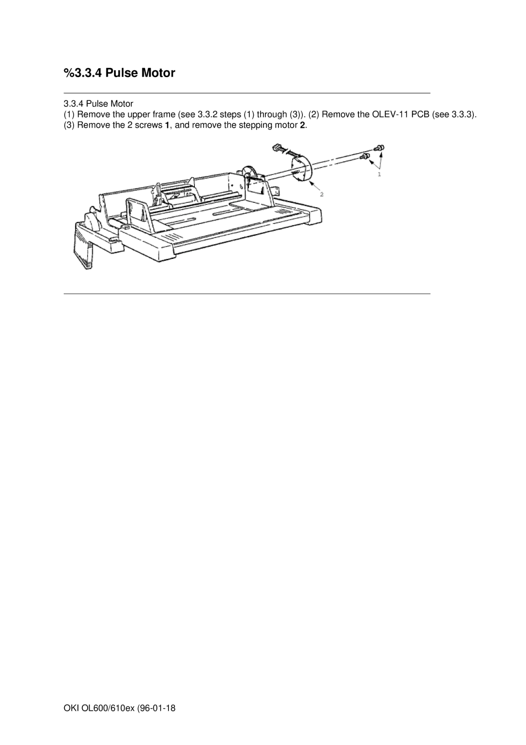 Oki OL610EPS, OL600E manual Pulse Motor 