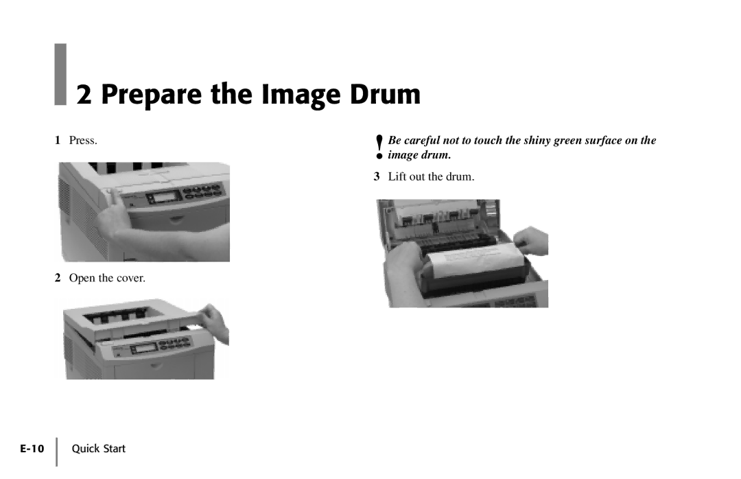 Oki PAGE 18 quick start Prepare the Image Drum, Image drum 