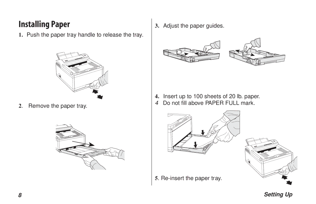 Oki PAGE 6E manual Installing Paper 