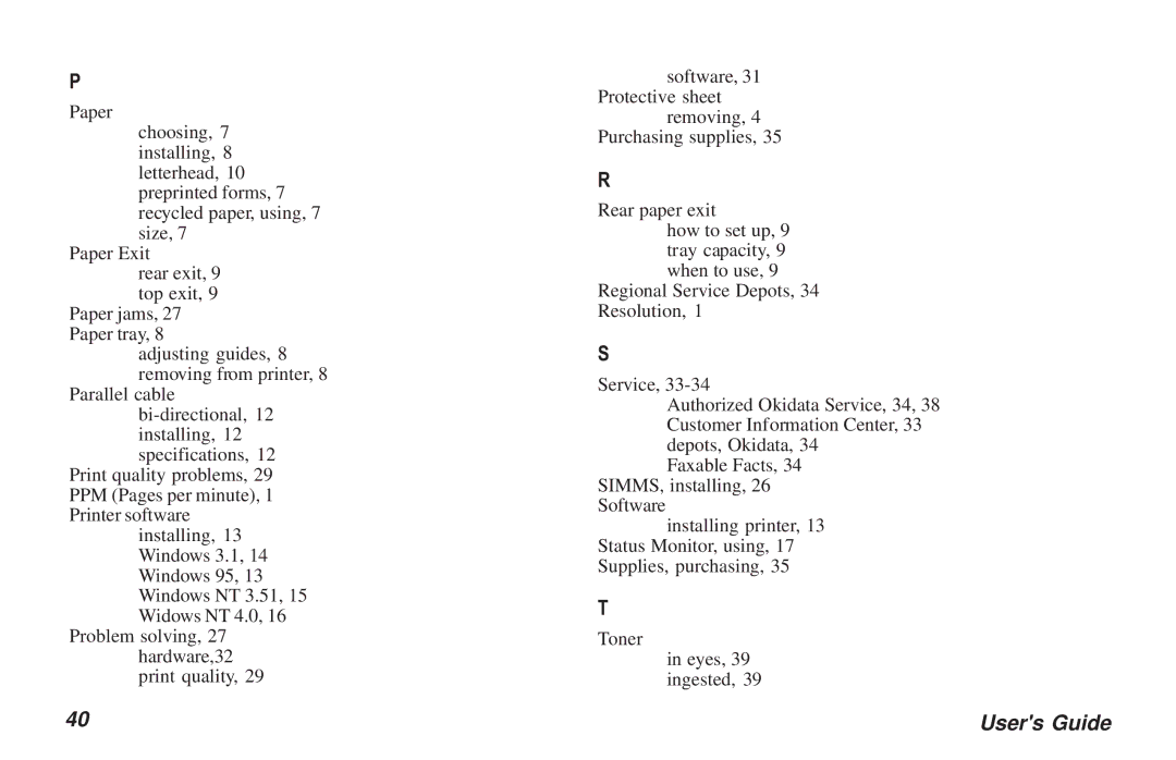 Oki PAGE 6E manual Users Guide 