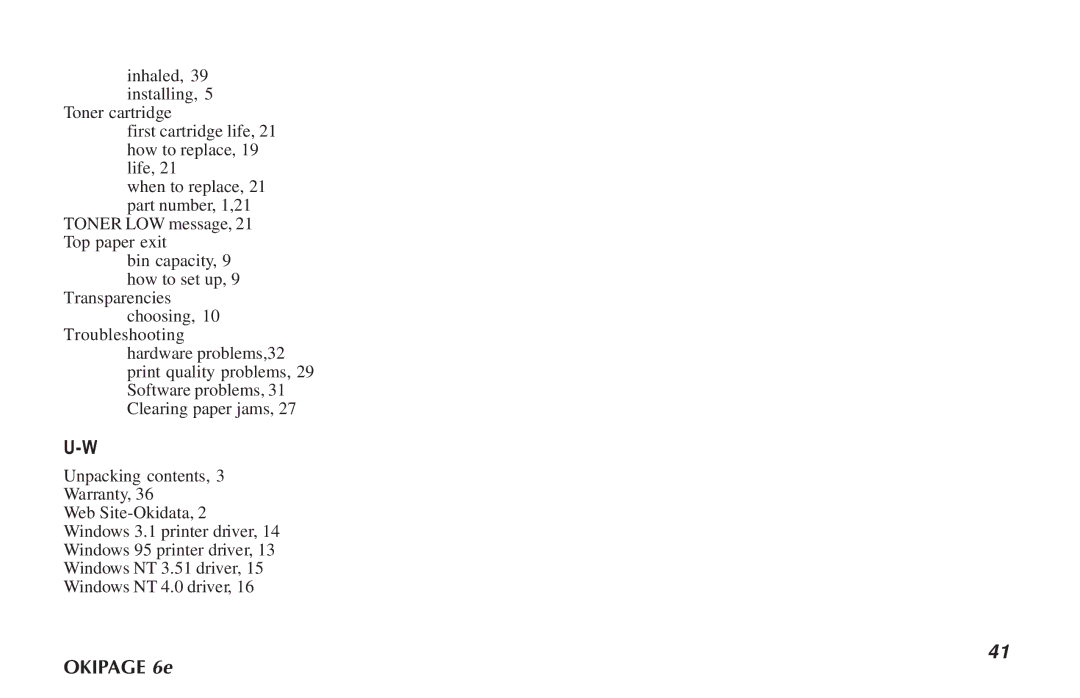 Oki PAGE 6E manual Okipage 6e 