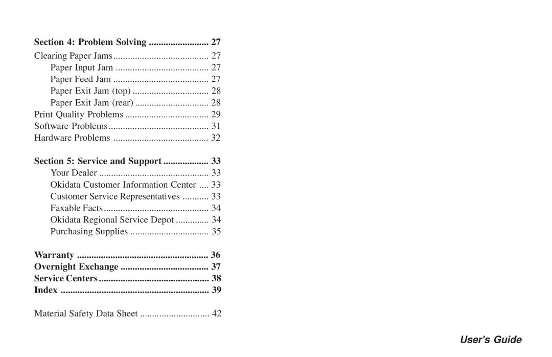 Oki PAGE 6E manual Problem Solving 