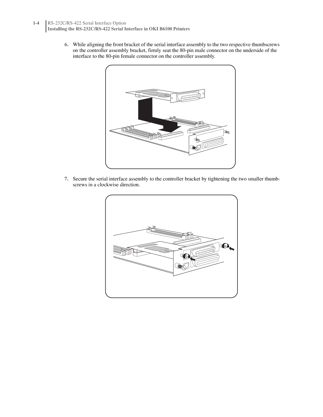 Oki manual RS-232C/RS-422 Serial Interface Option 