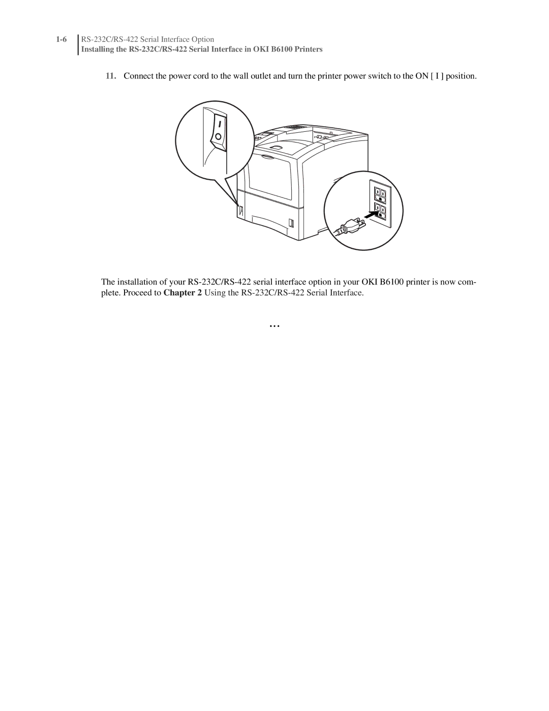 Oki manual RS-232C/RS-422 Serial Interface Option 