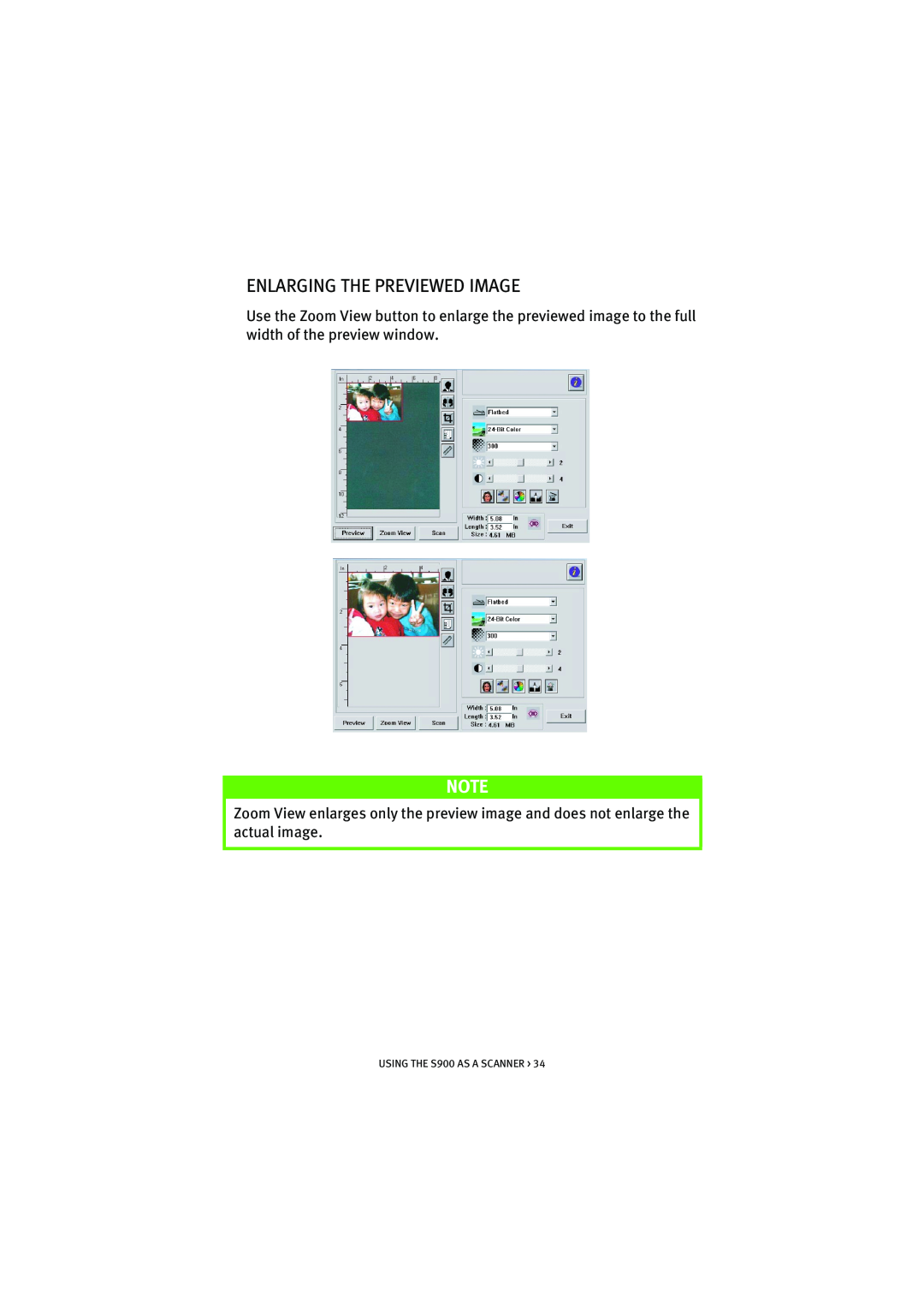 Oki S900 manual Enlarging The Previewed Image 