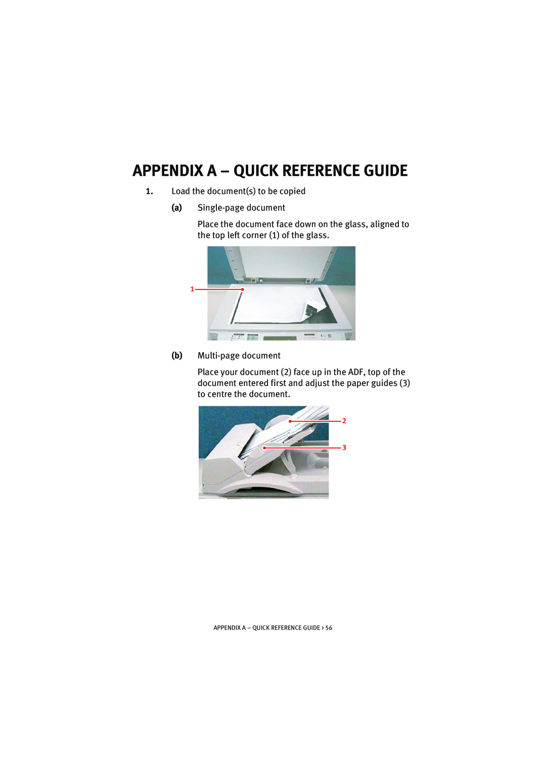 Oki S900 Appendix A - Quick Reference Guide, Load the documents to be copied a Single-page document, b Multi-page document 