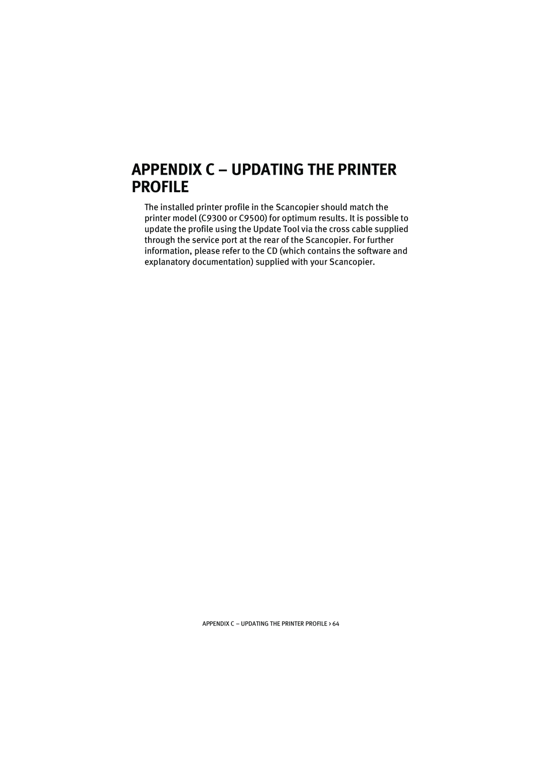 Oki S900 manual Appendix C - Updating The Printer Profile 