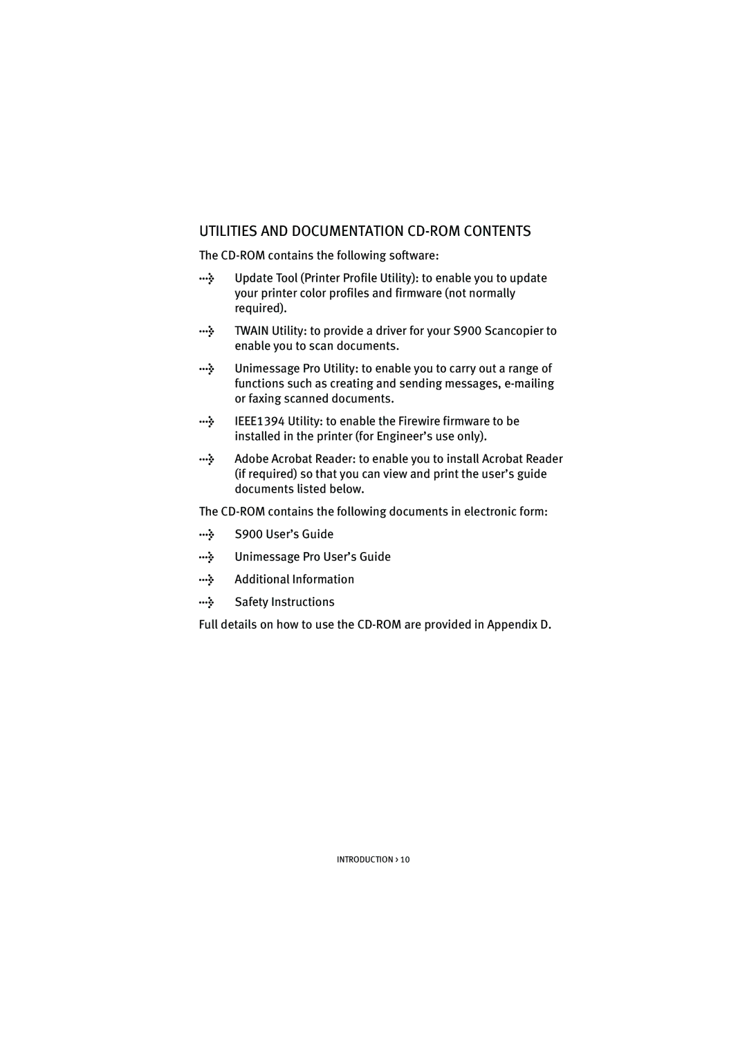 Oki S900 manual Utilities and Documentation CD-ROM Contents 