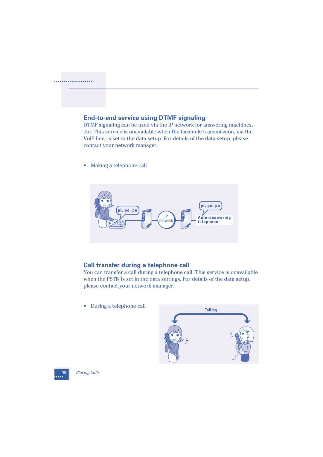 Oki Telephony Adapter manual End-to-end service using Dtmf signaling, Call transfer during a telephone call 