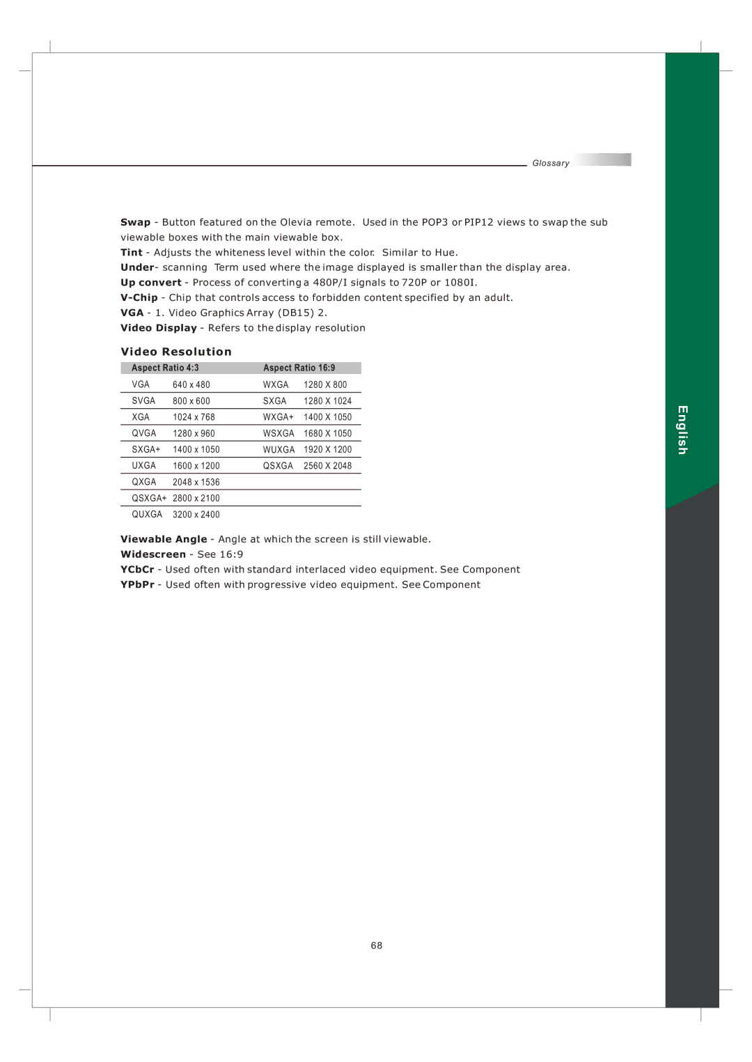 Olevia 242T FHD manual English, Aspect Ratio 