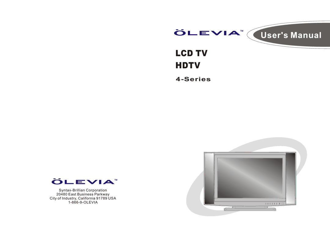 Olevia 4-Series manual LCD TV Hdtv 