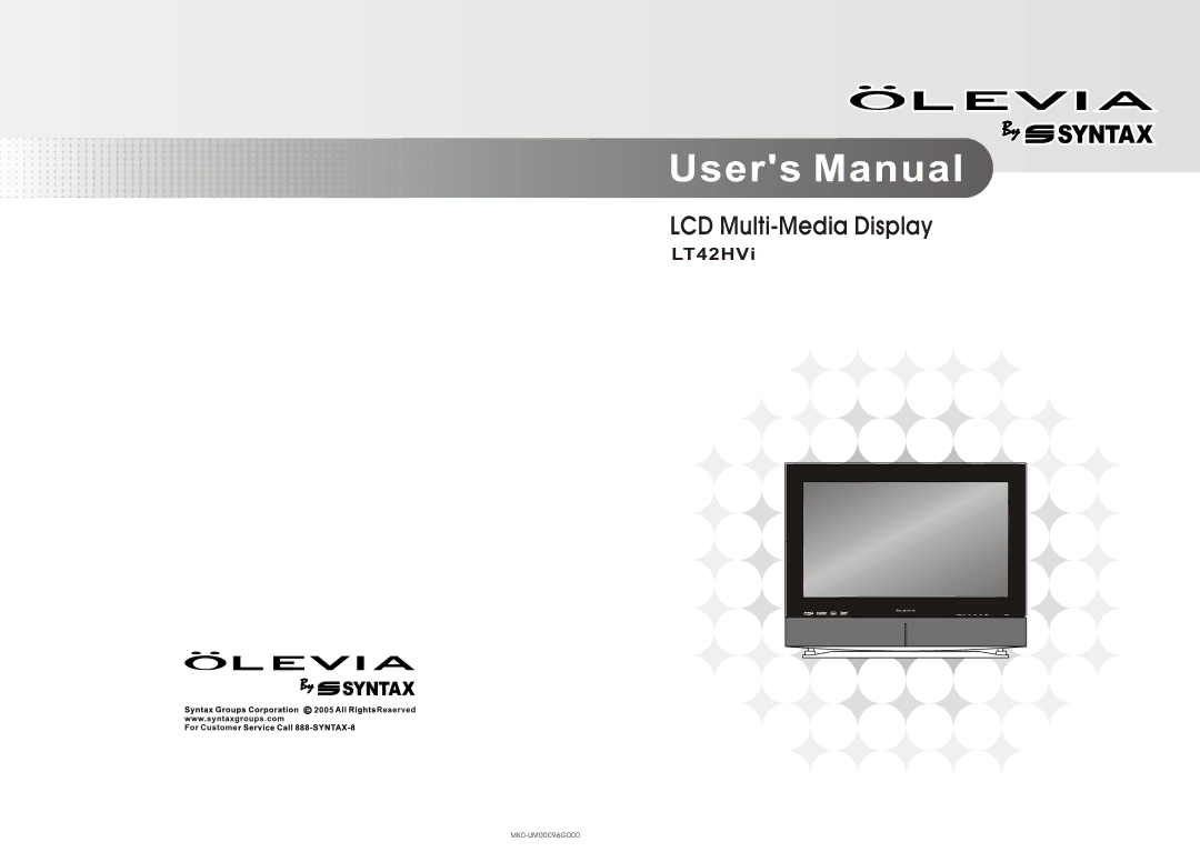 Olevia LT42HVi manual LCD Multi-Media Display 