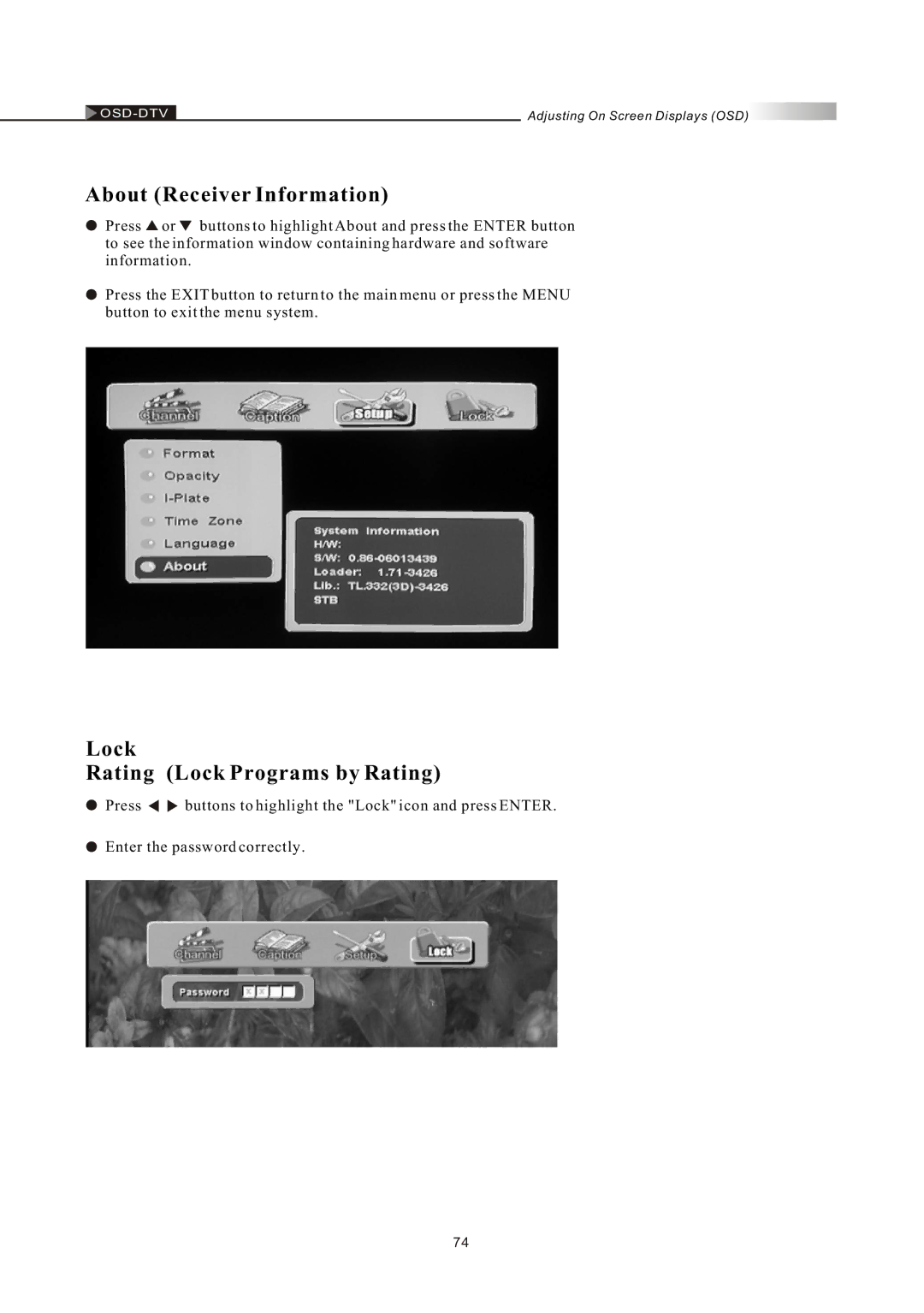 Olevia LT42HVi manual About Receiver Information, Lock Rating Lock Programs by Rating 